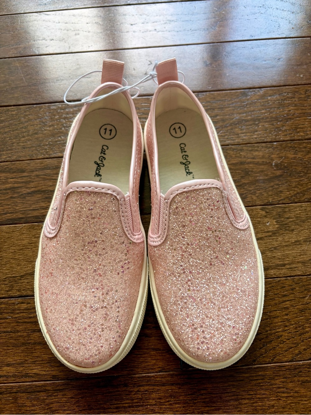 Cat & Jack Pink Glitter Slip-On Sneakers for Kids
